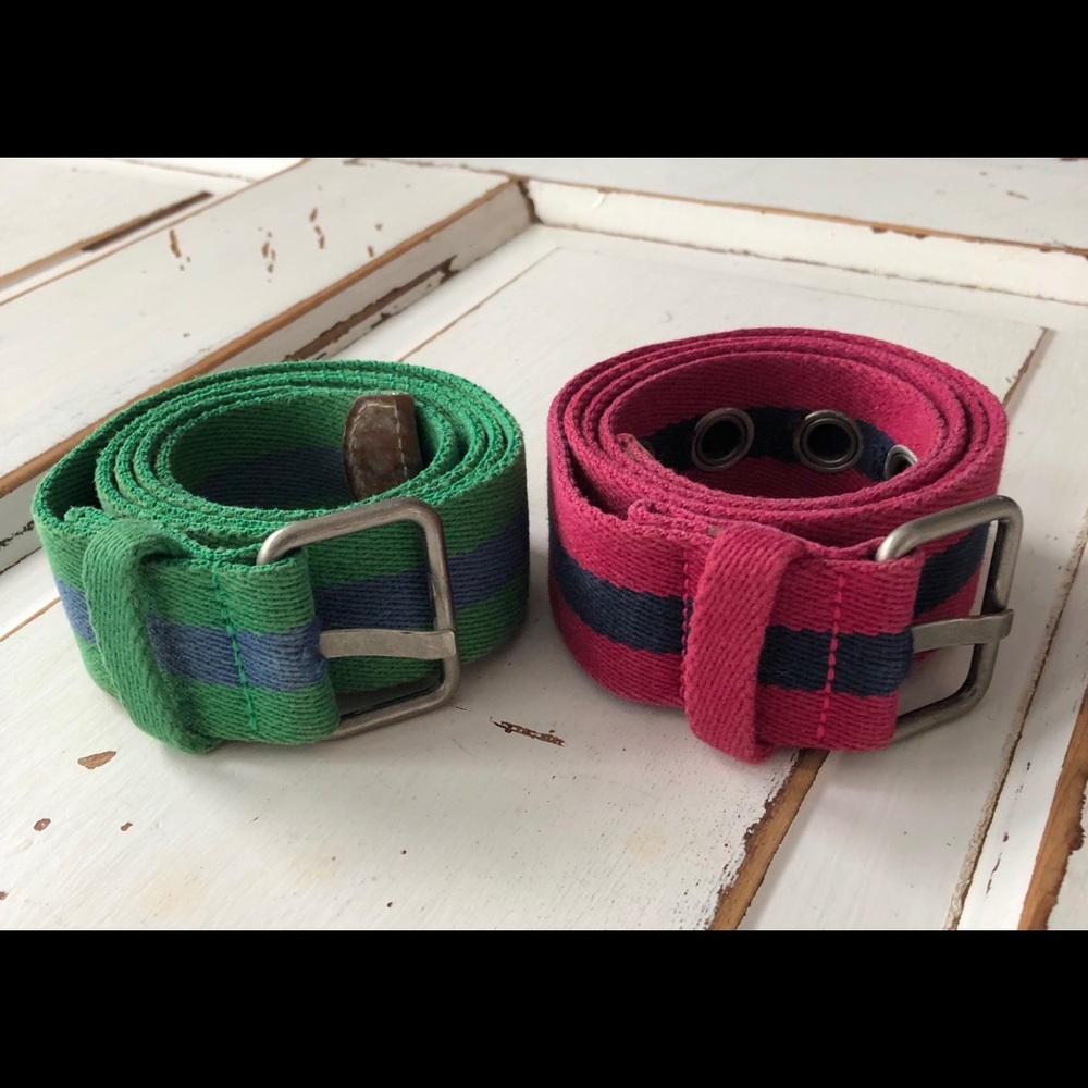 Two American Eagle Fabric Belts